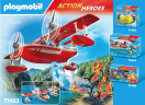 PLAYMOBIL 71463 Action Heroes Пожарный самолёт с функцией тушения, гидросамолёт с водосбросом, 34 детали, фигурка пожарного, конструктор для детей 4-10 лет