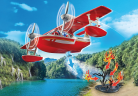 PLAYMOBIL 71463 Action Heroes Пожарный самолёт с функцией тушения, гидросамолёт с водосбросом, 34 детали, фигурка пожарного, конструктор для детей 4-10 лет