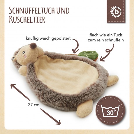 bieco Schmusetuch Baby Igel 27 cm Schnuffeltuch Trosterchen Kuscheltier Babyspielzeug Schnuffeltucher Ткань для обнимашек