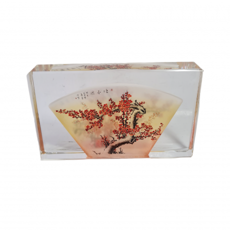Декоративная 3Д картина в стекле "Дерево. Китай", 18,5 x 3 x 11,5 см, Германия, 1960-70гг.  