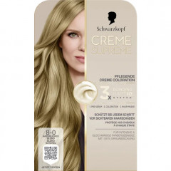 Schwarzkopf Creme Supreme Pflegende Coloration 8-0 Natuerliches Blond, 1 St., Schwarzkopf Creme Supreme стойкая крем-краска для волос 8-0 Натуральный блонд, 1 шт.