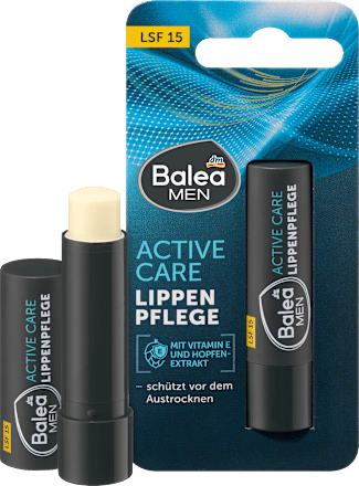 Balea MEN Lippenpflege active care LSF 15, 4,8 g, Бальзам для сухих губ Active Care с защитой SPF 15, 4,8 г