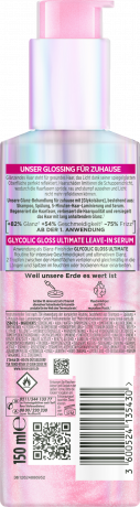 L'Oreal Paris Elvital Glycolic Gloss Leave-In Serum, 150 ml, Несмываемая сыворотка с гликолевой кислотой для гладкости, мягкости и зеркального блеска волос, 150 мл