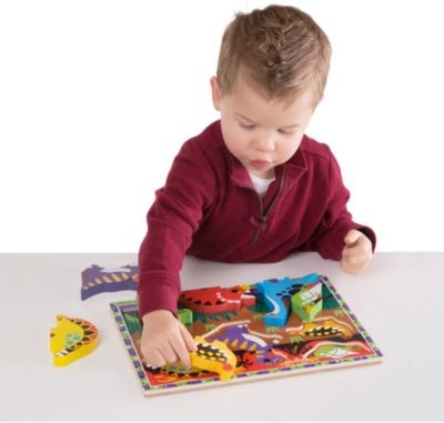 Melissa Doug Holzklotz-Puzzle Dinosaurier Пазл "Динозавр" из деревянных блоков