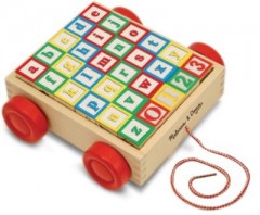 Melissa  Doug Holzbausteine ABC im Holzwagen Деревянные строительные блоки АВС в деревянном вагоне