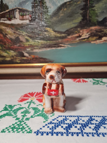 Marilys Декоративная фигурка-перечница "Сенбернар - собака-поводырь", 9 x 7,5см, Германия, 1960-70гг.