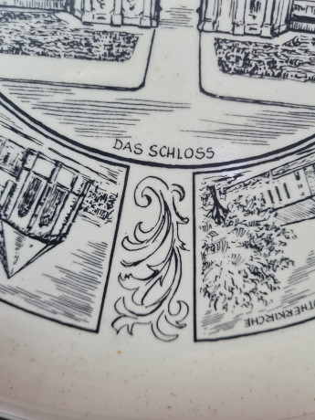 Goebel Bavaria Декоративная тарелка в черно-белых тонах "г.Брухзал", 32,5 x 2,5 см, Германия, 1960-70гг.