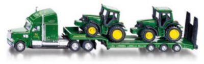SIKU SIKU 1837 Tieflader mit 2 John Deere Traktoren  1:87 Низкорамная платформа SIKU 1837 с 2 тракторами John Deere 1:87
