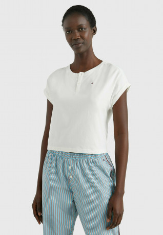 Tommy Hilfiger SIGNATURE TAPE  Pyjama top ecru SIGNATURE TAPE Пижамный топ экрю