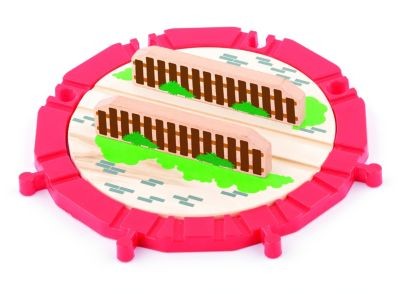 Woodyland Holzspielzeug Zubehor Holzeisenbahn Drehscheibe\/Zugverteiler Аксессуары для деревянных игрушек Деревянный поворотный стол для поездов / распределитель поездов