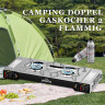 HOMELUX HOMELUX Gaskocher Edelstahl Campingkocher 2 flammig mit Gaskartuschen fur Grill Camper, (0-St), 2 x 2,5KW Газовая плита HOMELUX походная из нержавеющей стали, 2 пламени с газовыми баллонами для кемпера-гриля, (0 шт.), 2 x 2,5 кВт