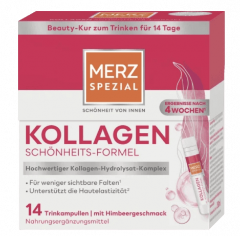 Merz Spezial Kollagen Schonheits-Formel Trinkampullen 14 St, 350 ml Коллаген питьевые ампулы для упругой гладкой кожи, 14 штук х 25 мл