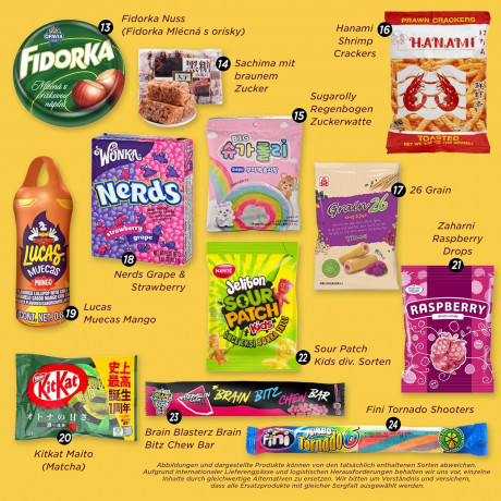  Worldwide Sweets Advent Calendar 2025 Эксклюзивный Адвент-календарь, 24 лакомства со всего мира, 32 см х 37см х 11см, 