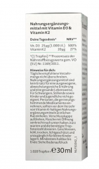 Nature Love Vitamin D3 &amp; K2 Tropfen 30ml, Витамин D32 5 мкг + Витамин K2 20 мкг на суточную дозу (1 капля), 30 мл