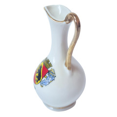 Ваза винтажная "Берн" с золотой ручкой и гербом, фарфор, 8.5 x 4см, Германия, 1960-70гг.