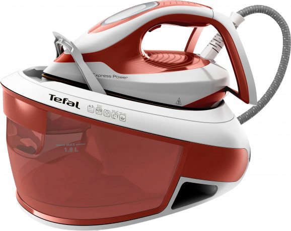 Tefal Tefal Dampfbugelstation SV8110 Express Power, 1800 ml Wassertank, 420 g/Min. extra Dampfstoss, ideal fur alle Textilien, Kalk-Kollektor Паровая гладильная станция Tefal SV8110 Express Power, резервуар для воды 1800 мл, 420 г/мин. дополнительный пар