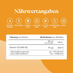 Novomins Vitamin D Kinder 400 IU, 90st, Витамин D3 для детей с 3 лет (Великобритания), 90шт, жевательные витамины с натуральной клубникой, 400МЕ D3, без желатина