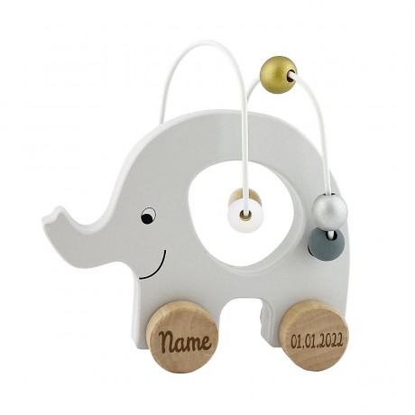 elefantasie Holzspielzeug Elefant personalisiert mit Namen Деревянный игрушечный слон с именем