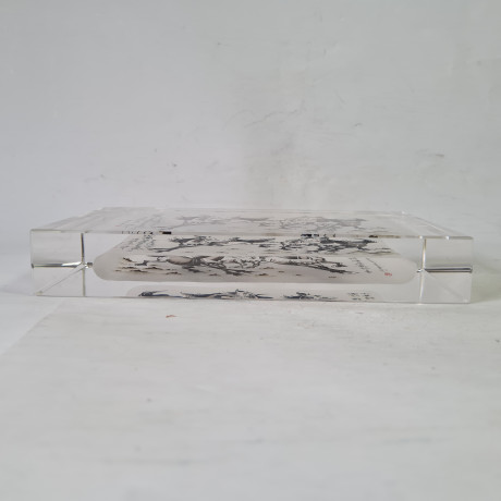 Декоративная 3Д картина в стекле "Лошади. Китай", 18,5 x 3 x 11,5 см, Германия, 1960-70гг.  