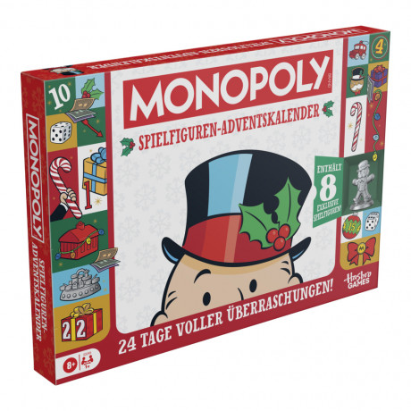 Hasbro Monopoly Spielfiguren Adventskalender 2026, 24 limitierte Figuren und Display, Hasbro Monopoly Адвент-календарь 2026 с 24 лимитированными игровыми фигурками и подставкой-дисплеем