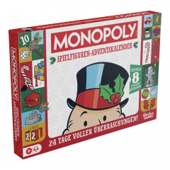 Hasbro Monopoly Spielfiguren Adventskalender 2026, 24 limitierte Figuren und Display, Hasbro Monopoly Адвент-календарь 2026 с 24 лимитированными игровыми фигурками и подставкой-дисплеем
