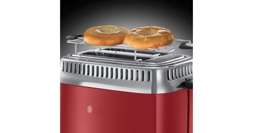 Russell Hobbs Russell Hobbs Retro Ribbon Red Toaster rot/edelstahl, 1.300 Watt, fur 2 Scheiben Toast rot/edelstahl Тостер Russell Hobbs Retro Ribbon Red, красный/нержавеющая сталь, 1300 Вт, для 2 тостов