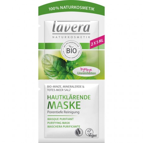 lavera Bio-Minze, Mineralerde & Totes Meer-Salz Hautklarende Maske  Органическая очищающая маска с мятой, минералами земли и солью Мертвого моря