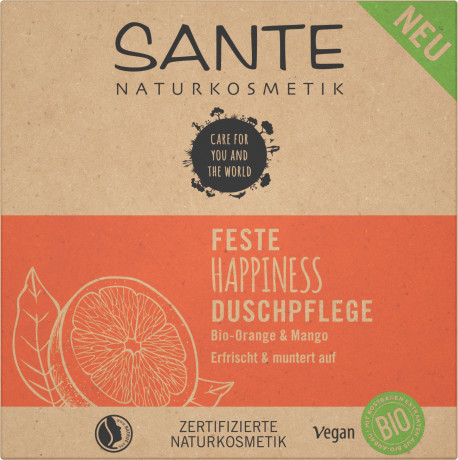 SANTE Feste Happiness Duschpflege Bio-Orange & Mango, 80 g, Санте Твёрдое средство для душа Happiness с био-апельсином и манго, 80 г