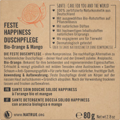 SANTE Feste Happiness Duschpflege Bio-Orange &amp; Mango, 80 g, Санте Твёрдое средство для душа Happiness с био-апельсином и манго, 80 г