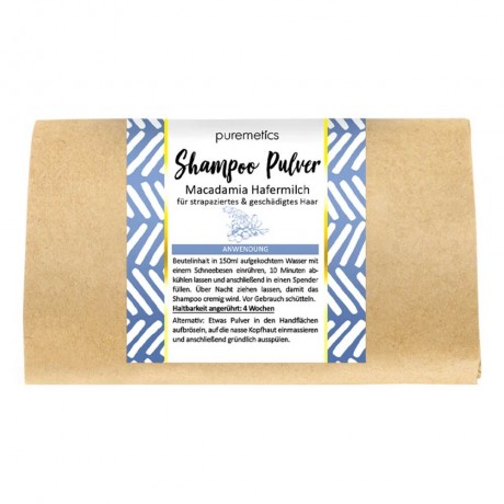puremetics Shampoo Pulver Macadamia Hafermilch 50g Порошок шампуня Молоко овса макадамии 50г