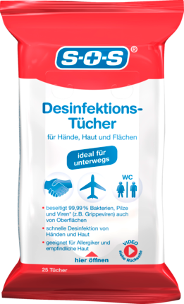 SOS дезинфицирующие салфетки , 25 шт