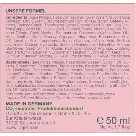 Logona Festigende Tagescreme Rosig Frischer Teint  Укрепляющий дневной крем Розовый свежий цвет лица