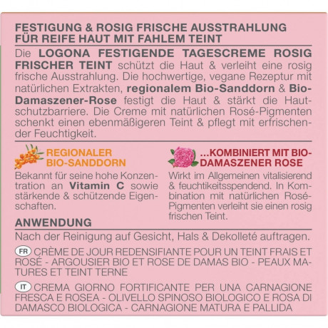 Logona Festigende Tagescreme Rosig Frischer Teint  Укрепляющий дневной крем Розовый свежий цвет лица