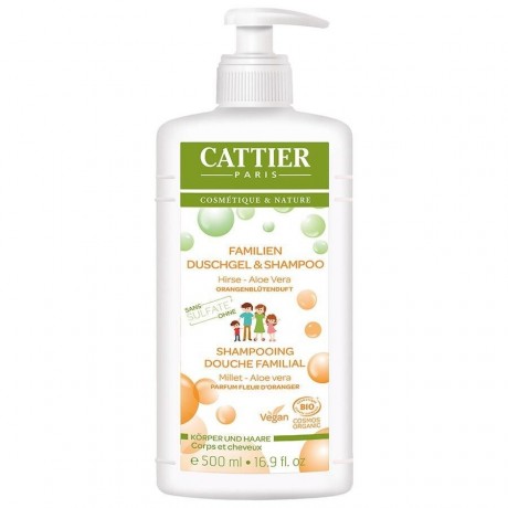 Cattier Hirse + Aloe Vera Familien Duschgel + Shampoo Просо + Семейный гель для душа с алоэ вера + шампунь