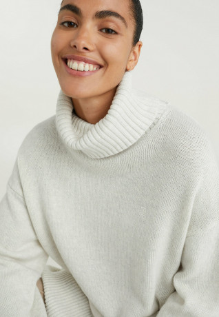 Tommy Hilfiger ROLL-NK Jumper white dove heather РОЛЛ-НК джемперы белый голубь вереск