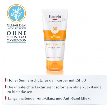 Eucerin Sun Gel-Creme Oil Control Body LSF 30  Солнцезащитный гель-крем против жирного блеска для тела SPF 30