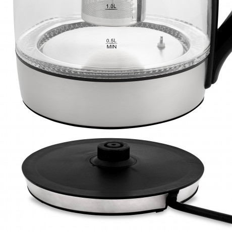 Sparsando Sparsando Wasserkocher Glaswasserkocher Edelstahl mit LED-Temperaturanzeigebeleuchtung, 1.8 l, 2200,00 W, 23Lx16Bx25Hcm mit Temperatureinstellung 60-100°C Чайник Sparsando стеклянный чайник из нержавеющей стали со светодиодной подсветкой темпер