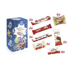 Ferrero Kinder Adventskalender 2025 3stk Адвент-календарь, 24 сладких сюрприза, 3 штуки х 295 грамм 