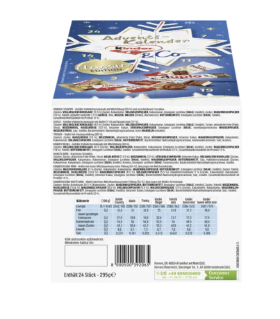 Ferrero Kinder Adventskalender 2025 3stk Адвент-календарь, 24 сладких сюрприза, 3 штуки х 295 грамм