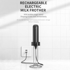 farfi farfi Akku-Stabmixer Elektrischer Milchaufschaumer, USB-Akku, Handheld, Edelstahl, kabellos  Farfi Беспроводной ручной блендер Электрический вспениватель молока Ручной USB аккумулятор из нержавеющей стали Беспроводной