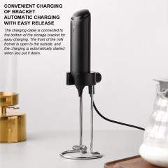 farfi farfi Akku-Stabmixer Elektrischer Milchaufschaumer, USB-Akku, Handheld, Edelstahl, kabellos  Farfi Беспроводной ручной блендер Электрический вспениватель молока Ручной USB аккумулятор из нержавеющей стали Беспроводной