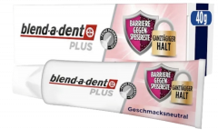 blend-a-dent Haftcreme Plus Barriere gegen Speisereste geschmacksneutral, 40 g x 3stk, Крем-клей для фиксации зубных протезов Plus Барьер против остатков пищи, без вкусовых добавок, 40 г х 3 штуки