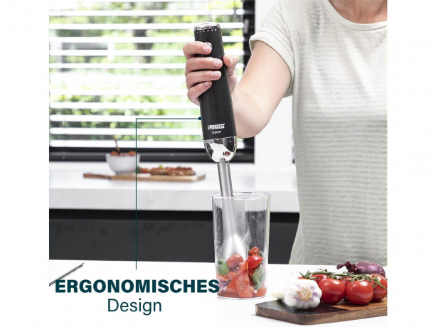 PRINCESS PRINCESS Stabmixer, 1200 W, SET Power Hand Kuchen-Mixer Purierstab Zauber Mix-Stab Turbo Funktion Ручной блендер PRINCESS, 1200 Вт, комплект, ручной миксер для тортов, волшебная палочка для смешивания с турбо-функцией