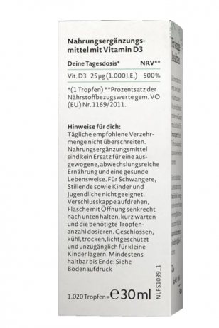 Nature Love Vitamin D3 Tropfen Витамин D3 в каплях, 30мл