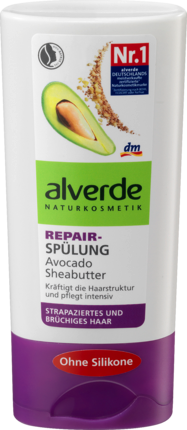alverde NATURKOSMETIK Repair Spulung Питательный Бальзам для Ломких Волос с Экстрактом Авокадо и Пшеницы, 200 мл