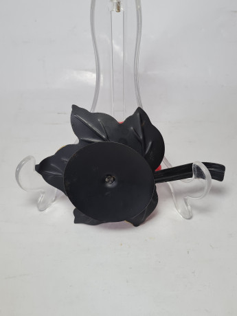 Свеча в виде алой розы на подставке, 14 x 6 см, Германия, 1960-70гг.