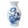 Kwangdong Винтажная белая ваза в китайском стиле "Синие цветы", 7см x 4см, Китай, 1960-70гг.