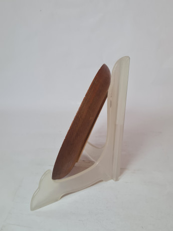 Декоративная тарелка винтажное, резьба по дереву, ручная работа, 18 x 2,5 см, Германия, 1960-70гг.