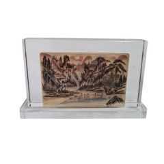 Декоративная 3Д картина в стекле &quot;Горный пейзаж. Китай&quot;, 18,5 x 3 x 11,5 см, Германия, 1960-70гг. 