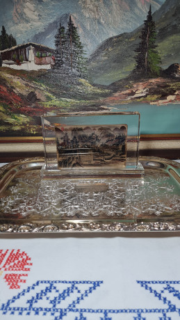 Декоративная 3Д картина в стекле "Горный пейзаж. Китай", 18,5 x 3 x 11,5 см, Германия, 1960-70гг. 